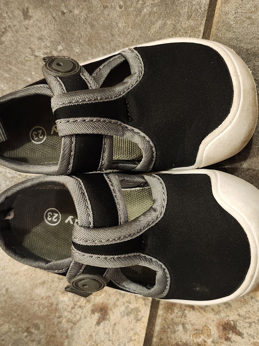 Kids Black and Gray Slip-On Water Shoes
